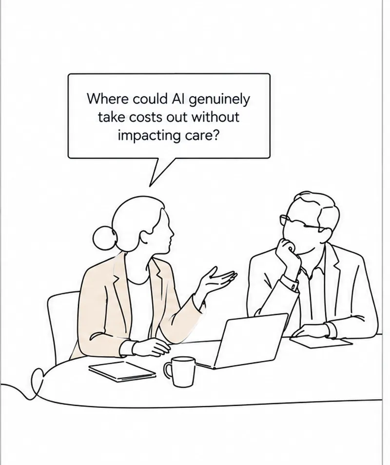 A director asking where AI could genuinely take costs out without impacting care