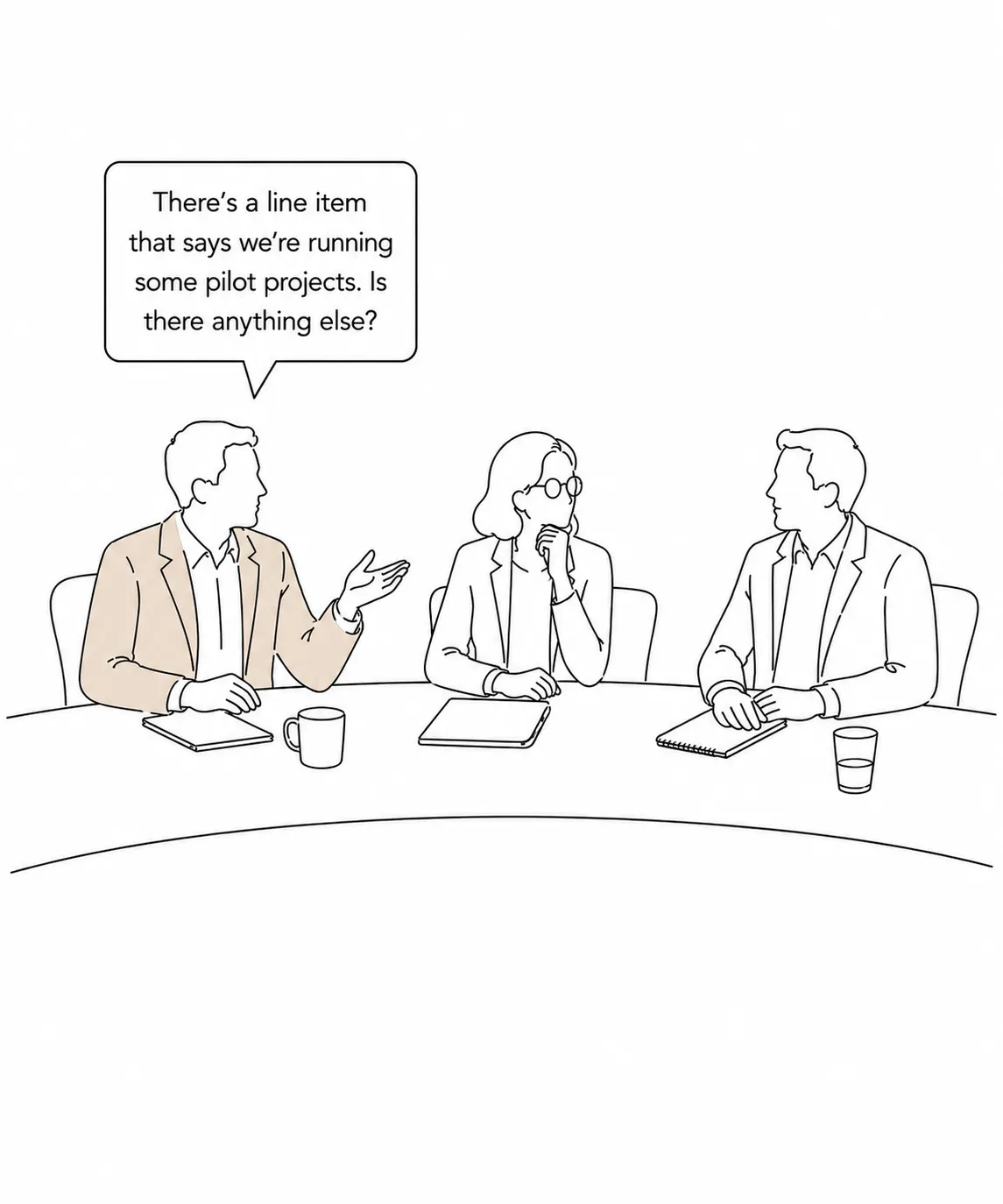 Director asking whether pilot projects are the full picture, or if there is anything else going on