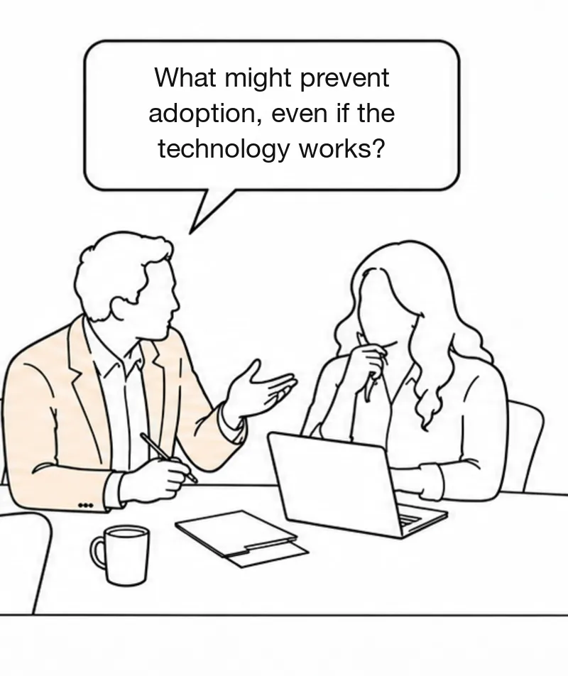 Question: what might prevent adoption, even if the technology works?