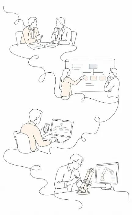 Steve working hands-on with a client team on an AI implementation