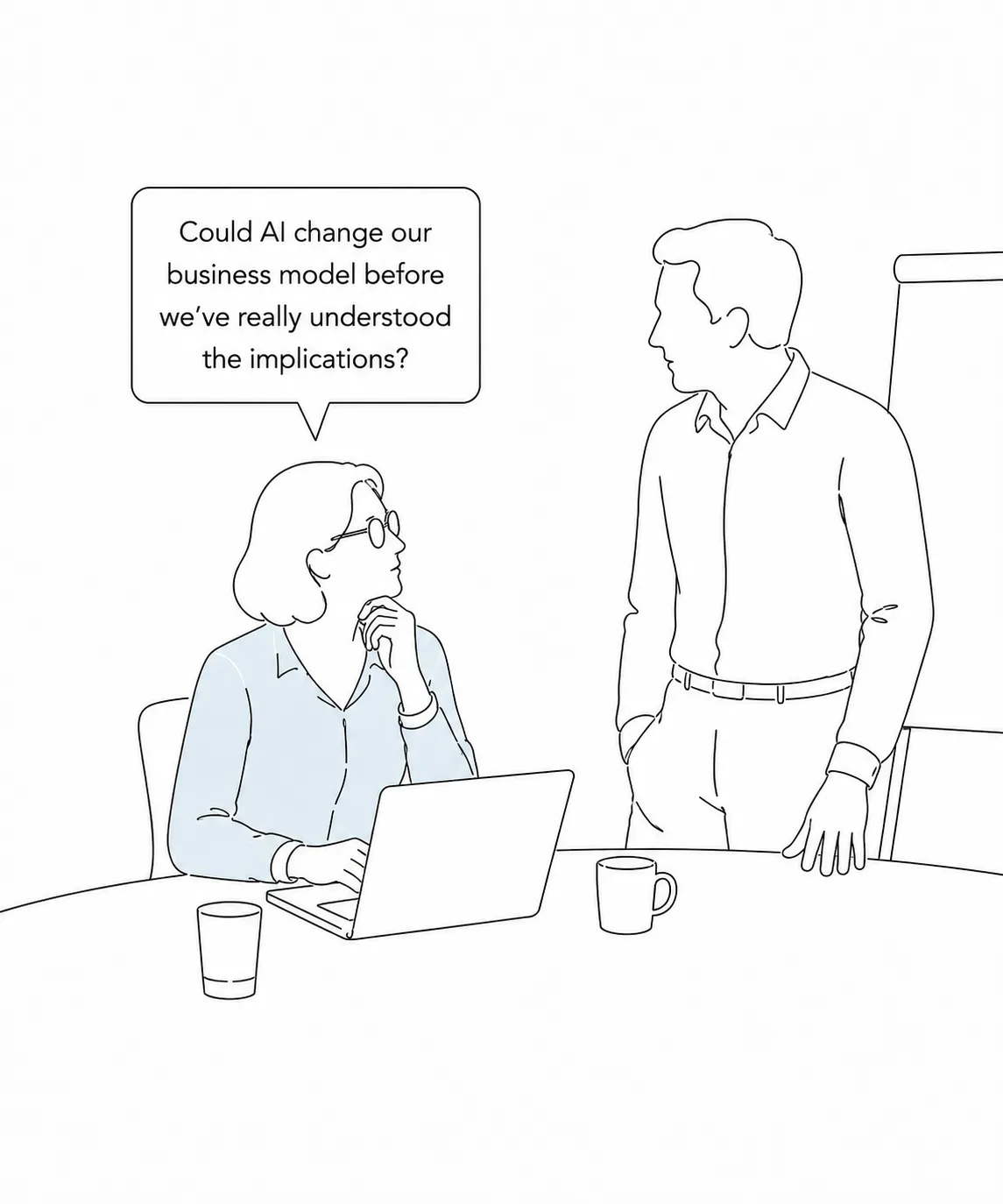 Director asking whether AI could change the business model before its implications are understood